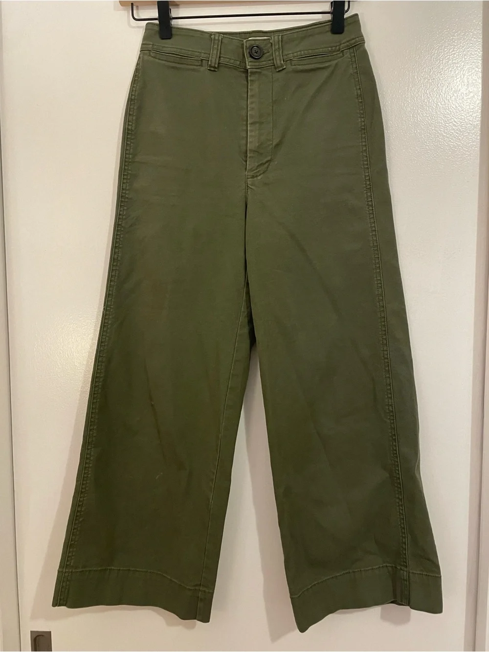 Madewell Emmett Wide Leg Crop Pants - Olive